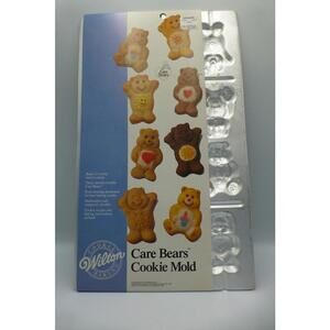 Vintage 1986 Wilton Care Bears Aluminum Cookie Mold Pan 12-Cavity Retro NEW F3